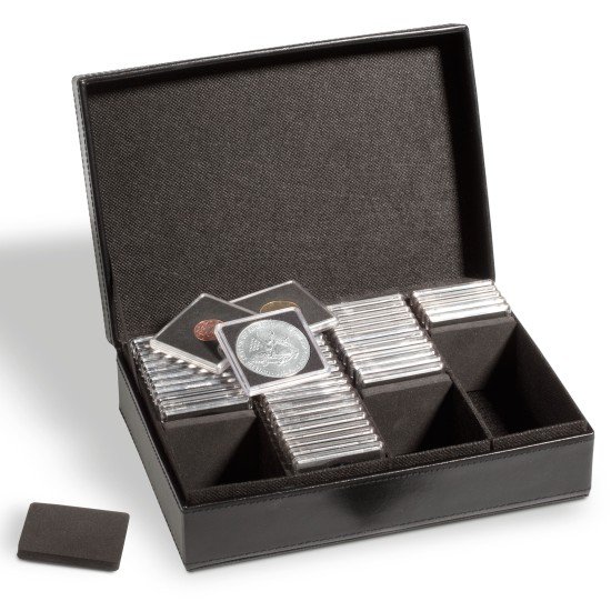 Leuchtturm 340969 Bandeja para 100 cápsulas de monedas QUADRUM, negro Leuchtturm 340969 Bandeja para 100 cápsulas de monedas QUADRUM, negro