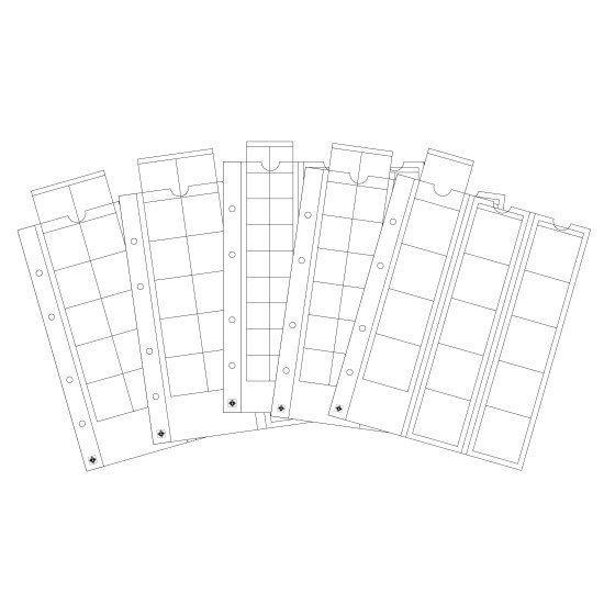 Leuchtturm 340973 OPTIMA Hojas para monedas, surtido. Contenido: 1 x OPTIMA 42, 27, 20 y 2 x OPTIMA 34 Leuchtturm 340973 OPTIMA Hojas para monedas, surtido. Contenido: 1 x OPTIMA 42, 27, 20 y 2 x OPTIMA 34