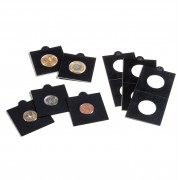 Leuchtturm 345539 Cartones de monedas MATRIX, negro, diámetro 17,5 mm, autoadhesivos, 25 unidades