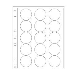 Leuchtturm 346717 hojas p.monedas ENCAP, para 15 cápsulas d. moned.con undiámetro interior d.44 hasta 45 mm Leuchtturm 346717 hojas p.monedas ENCAP, para 15 cápsulas d. moned.con undiámetro interior d.44 hasta 45 mm