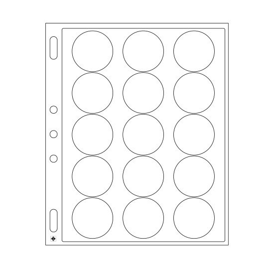 Leuchtturm 346717 hojas p.monedas ENCAP, para 15 cápsulas d. moned.con undiámetro interior d.44 hasta 45 mm Leuchtturm 346717 hojas p.monedas ENCAP, para 15 cápsulas d. moned.con undiámetro interior d.44 hasta 45 mm