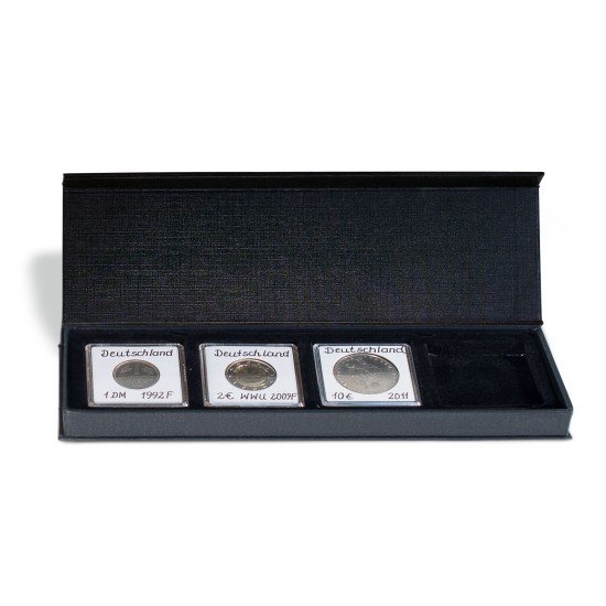 Leuchtturm 347318 Estuche AIRBOX con función de presentación para 4 cápsulas QUADRUM, negro Leuchtturm 347318 Estuche AIRBOX con función de presentación para 4 cápsulas QUADRUM, negro
