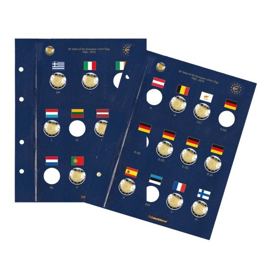 Leuchtturm 347758 Hojas VISTA para 23 monedas conmemorativas europ. de 2€ Leuchtturm 347758 Hojas VISTA para 23 monedas conmemorativas europ. de 2€