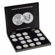 Leuchtturm 348033 Estuche para 20 monedas de plata American Eagle en cápsulas, negro