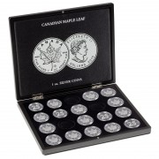 Leuchtturm 348034 Estuche para 20 monedas de plata Maple Leaf en cápsulas, negro
