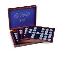 Leuchtturm 349906 Estuche VOLTERRA QUATTRO para 104 monedas conmemorativas alemanas de 10 euros en cápsulas