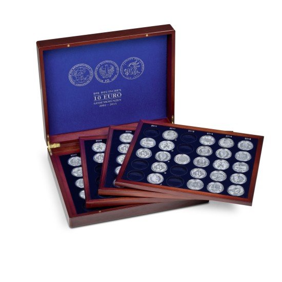 Leuchtturm 349906 Estuche VOLTERRA QUATTRO para 104 monedas conmemorativas alemanas de 10 euros en cápsulas Leuchtturm 349906 Estuche VOLTERRA QUATTRO para 104 monedas conmemorativas alemanas de 10 euros en cápsulas