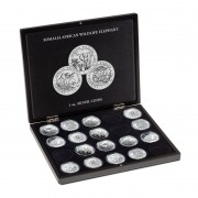 Leuchtturm 357306 Estuche para 20 monedas de plata Somalia Elefante (1 oz.) en cápsulas