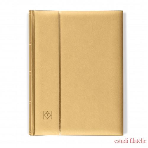 Leuchtturm 358058 Clasificador COMFORT, Din A4, 64 páginas negras, tapa acolchada, dorado