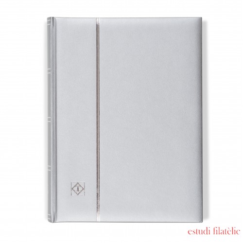 Leuchtturm 358059 Clasificador COMFORT, Din A4, páginas negras, tapa acolchada, plateado