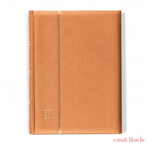 Leuchtturm 358060 Clasificador COMFORT, Din A4, 64 páginas negras, tapa acolchada, bronce