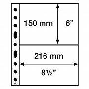 Leuchtturm 358073 Hojas de plástico GRANDE EASY, 2 bolsas transversales (A5), PP, claro, paquete de 50