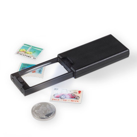 Leuchtturm 359054 Lupa desplegable-LED con 2.5 y 45 aumentos, negro Leuchtturm 359054 Lupa desplegable-LED con 2.5 y 45 aumentos, negro