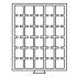 Leuchtturm 360057 Bandeja para monedas 30 divisiones esquinadas 38 x 38 mm, color humo con bandeja negra