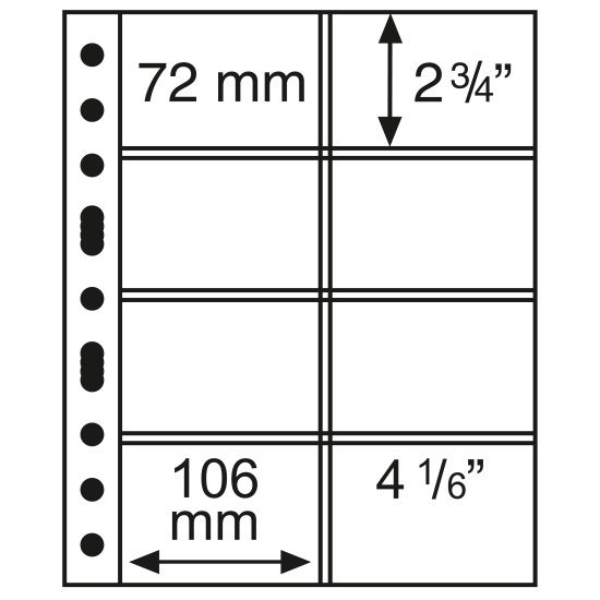 Leuchtturm 360753 Hojas de plástico GRANDE, con 8 estuches, 106x72 mm, transparentes, paquete de 5 Leuchtturm 360753 Hojas de plástico GRANDE, con 8 estuches, 106x72 mm, transparentes, paquete de 5