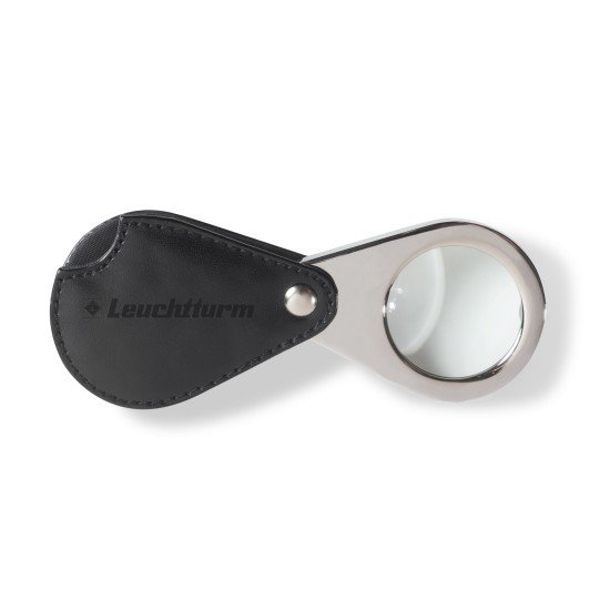 Leuchtturm 360758 Lupa de bolsillo plegable LU25 con 3 aumentos y funda de cuero auténtico negro Leuchtturm 360758 Lupa de bolsillo plegable LU25 con 3 aumentos y funda de cuero auténtico negro