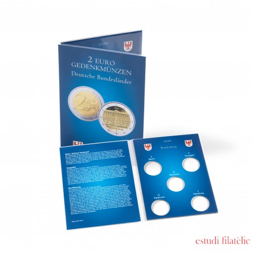 Leuchtturm 361074 Tarjeta para 5 monedas conmemorativas alemanas de 2 euros de Brandeburgo(año 2020) Leuchtturm 361074 Tarjeta para 5 monedas conmemorativas alemanas de 2 euros de Brandeburgo(año 2020)
