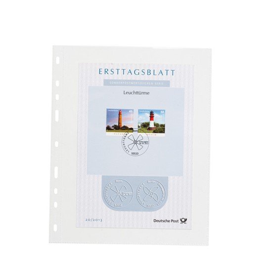 Leuchtturm 361475 Hojas de plástico OPTIMA EASY, 1 bolsa, PP, claro, paquete de 50 Leuchtturm 361475 Hojas de plástico OPTIMA EASY, 1 bolsa, PP, claro, paquete de 50