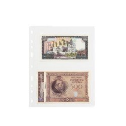 Leuchtturm 361476 Hojas de plástico OPTIMA EASY, 2 bolsa transversales, PP, claro, paquete de 50 Leuchtturm 361476 Hojas de plástico OPTIMA EASY, 2 bolsa transversales, PP, claro, paquete de 50
