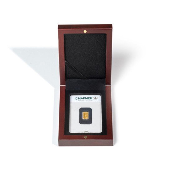 Leuchtturm 362498 Estuche VOLTERRA para 1 lingote de oro estampado en blíster, caoba Leuchtturm 362498 Estuche VOLTERRA para 1 lingote de oro estampado en blíster, caoba