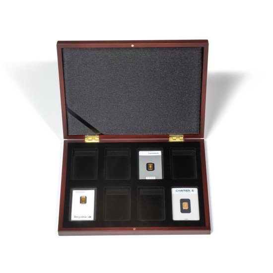 Leuchtturm 362499 Estuche VOLTERRA para 8 lingote de oro estampado en blíster, caoba Leuchtturm 362499 Estuche VOLTERRA para 8 lingote de oro estampado en blíster, caoba