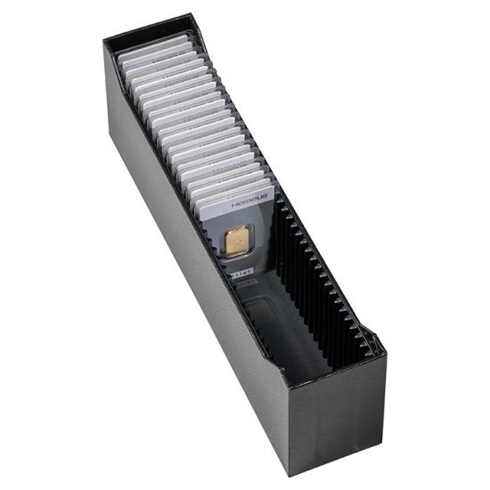 Leuchtturm 365162 Caja archivadora LOGIK para 40 lingote de oro en blíster, formato vertical, negro Leuchtturm 365162 Caja archivadora LOGIK para 40 lingote de oro en blíster, formato vertical, negro