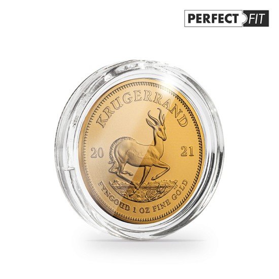 Leuchtturm 365301 Ultra Cápsulas Perfect Fit para 1 oz. Krügerrand or (32,60 mm), paquete de 10 Leuchtturm 365301 Ultra Cápsulas Perfect Fit para 1 oz. Krügerrand or (32,60 mm), paquete de 10