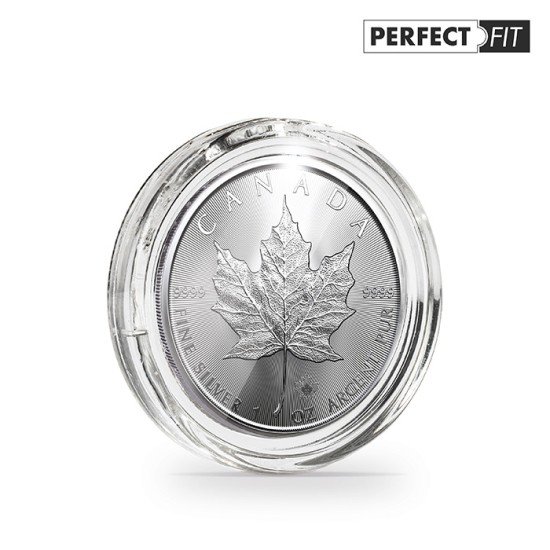 Leuchtturm 365311 Cápsulas ULTRA Perfect Fit para 1 oz. Maple Leaf argent (38,00 mm), paquete de 100 Leuchtturm 365311 Cápsulas ULTRA Perfect Fit para 1 oz. Maple Leaf argent (38,00 mm), paquete de 100