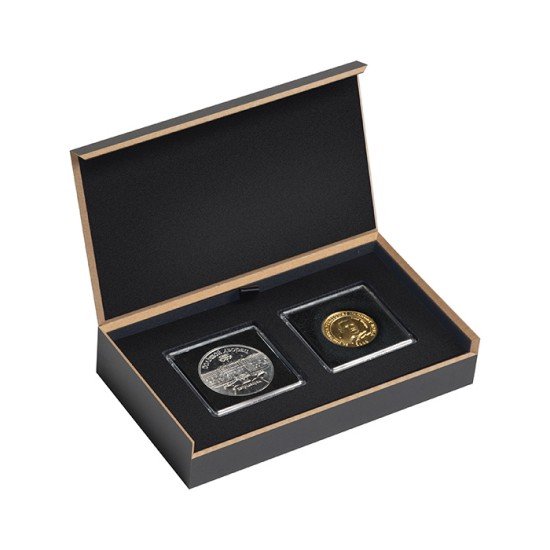 Leuchtturm 365462 Estuche LUXOR por 2x cápsula de moneda QUADRUM 