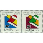 Malta 618/19 1981 25ª Feria internacional de Malta Símbolo y logo