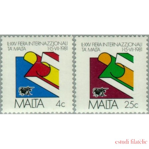 Malta 618/19 1981 25ª Feria internacional de Malta Símbolo y logo
