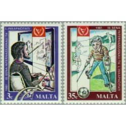 MED/S Malta 620/21 1981 Año internacional de los discapacitados Emblema Lujo MED/S Malta 620/21 1981 Año internacional de los discapacitados Emblema Lujo