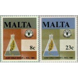 Malta 622/23 1981 Día mundial de la alimentación Símbolos Lujo Malta 622/23 1981 Día mundial de la alimentación Símbolos Lujo