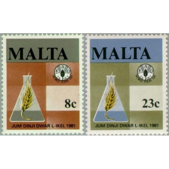 Malta 622/23 1981 Día mundial de la alimentación Símbolos Lujo