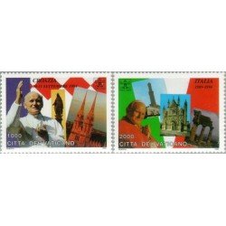 Vaticano - 1023/24 - 1995 Serie Viajes de S S Juan Pablo II Lujo Vaticano - 1023/24 - 1995 Serie Viajes de S S Juan Pablo II Lujo