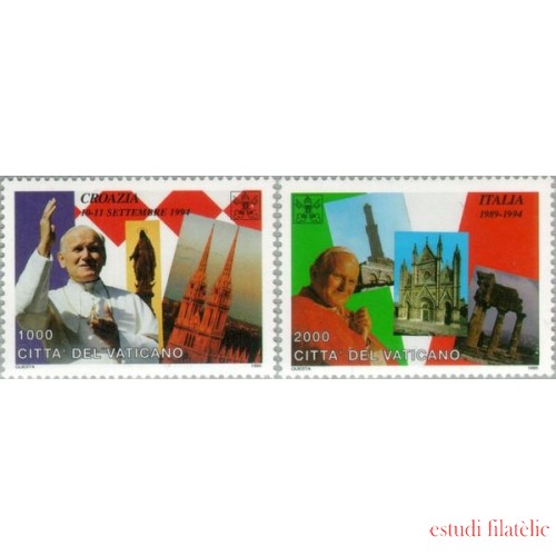 Vaticano - 1023/24 - 1995 Serie Viajes de S S Juan Pablo II Lujo