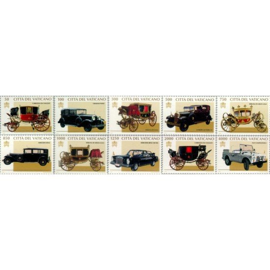 Vaticano - 1059/68 - 1997 Carrozas i automóviles pontificios Lujo