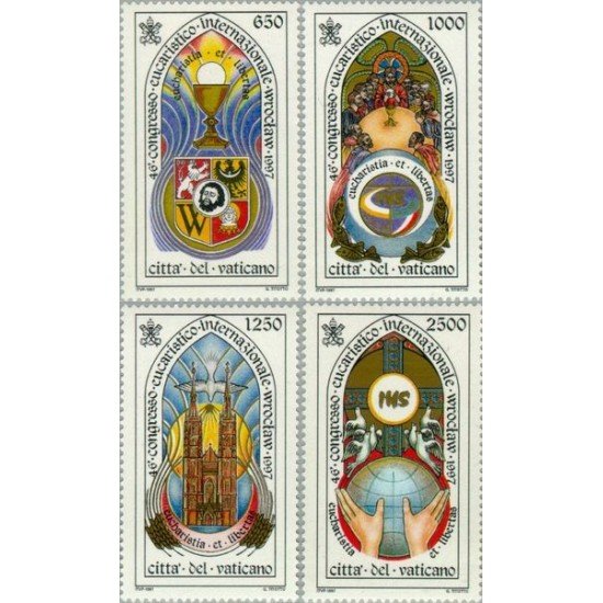 Vaticano - 1079/82 - 1997 Congreso eucarístico inter. Lujo