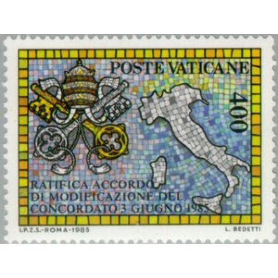REL/S Vaticano Nº 783 1985 Ratificación Concordato entre el Vaticano e Italia Lujo REL/S Vaticano Nº 783 1985 Ratificación Concordato entre el Vaticano e Italia Lujo