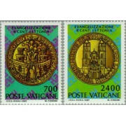 Vaticano - 809/10 - 1987 800º Aniv. de la evangelización de Letonia Lujo