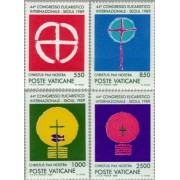 Vaticano - 860/63 - 1989 44º Congreso eucarístico inter. Seúl Lujo