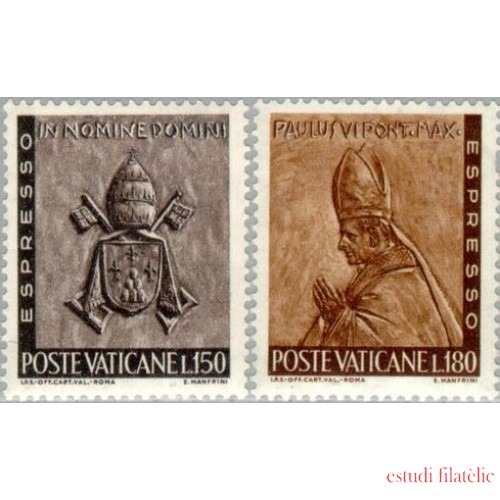Vaticano Express 17/18 1966  Escudo papal Pablo VI MNH