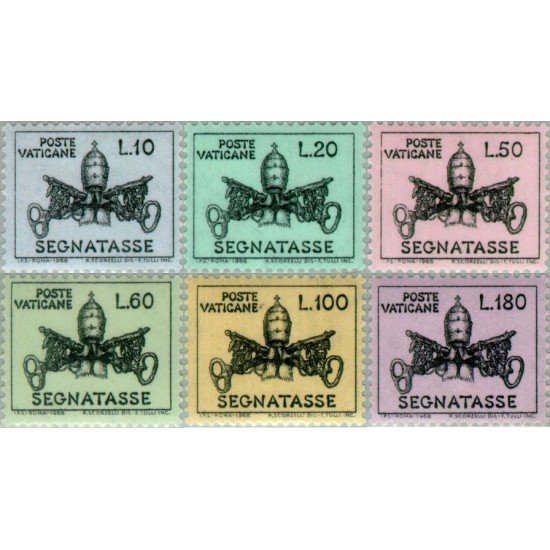Vaticano  Tasas 19/24 1968 Escudos pontificios de Pablo VI MNH