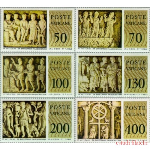 Vaticano - 645/50 - 1977 Museo del Vaticano Bajo-relieves paleocristianos Lujo