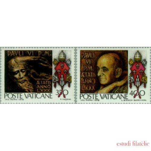 Vaticano - 651/52 - 1978 80º Aniv. de Pablo VI Lujo