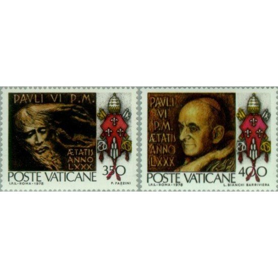 Vaticano - 651/52 - 1978 80º Aniv. de Pablo VI Lujo