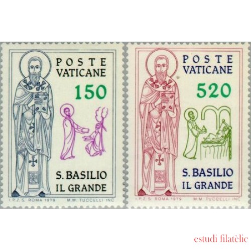 Vaticano - 673/74 - 1979 16º Cent. muerte de St. Basilio el Grande Lujo