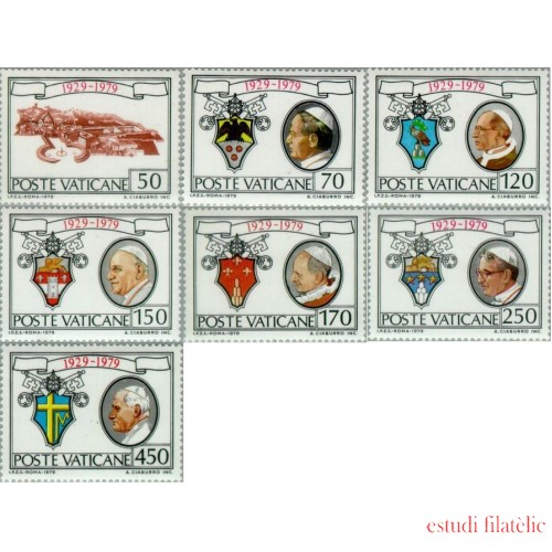 Vaticano - 678/84  - 1979 50º Aniv. fundación ciudad del Vaticano Lujo
