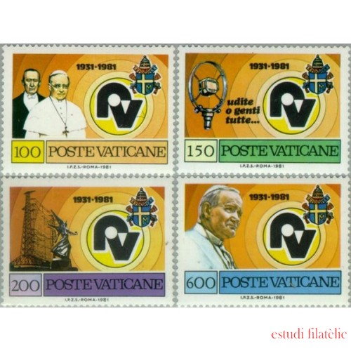 REL/S Vaticano  Nº 702/05  1980  50º Aniv. de la fundación de radio Vaticano Sede Lujo