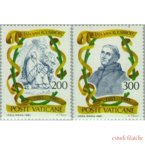 REL/S Vaticano  Nº 713/14   1981  6º Cent. muerte de B. J. van Ruusbroec Lujo